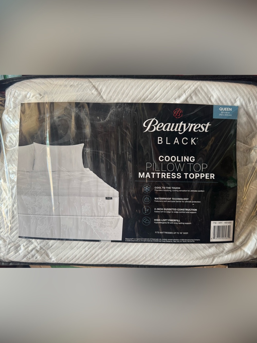 NEW Beautyrest COOLING Pillow Top Mattress Topper Waterproof Queen White